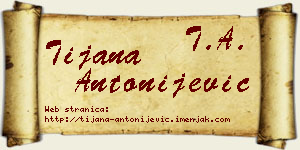Tijana Antonijević vizit kartica